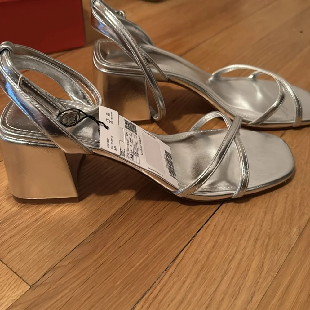 Mango Metallic Strap Sandals 6 - Picture 2 of 3